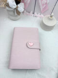 Classeur A6 collection Marion rose pale «cœur