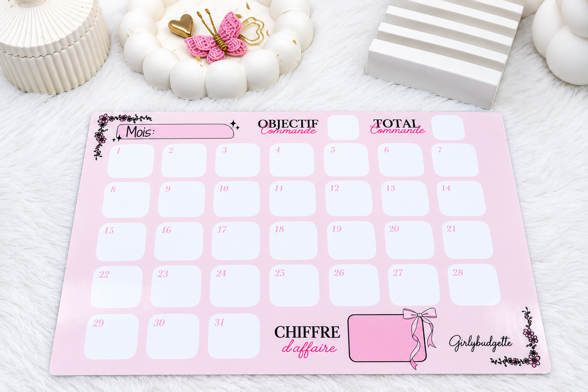 Tableau de Suivi Mensuel Boutique A4
