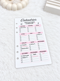 Fiche a6 Calendrier facture à prévoir